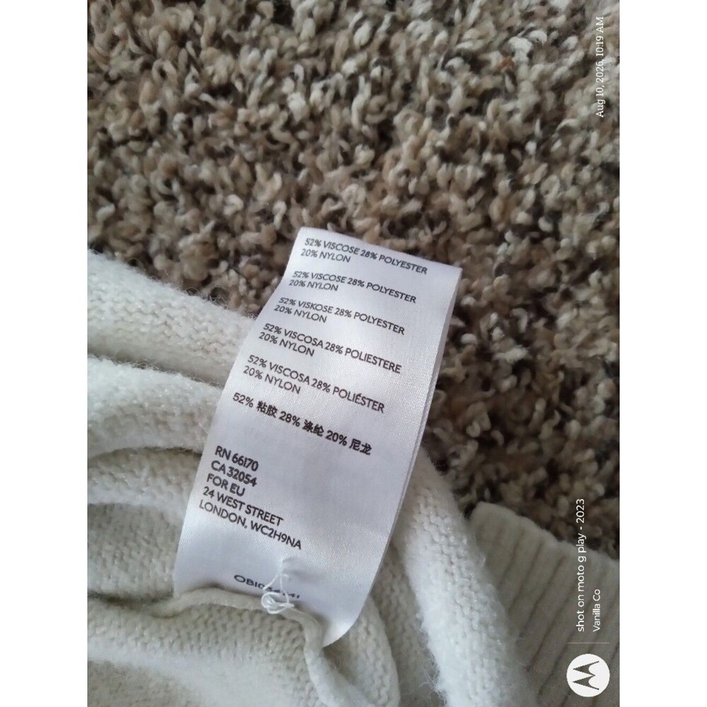 Anthropologie Mock Neck Welford Pullover Sweater Long Sleeve Ivory Small - Picture 8 of 9
